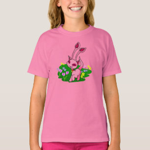Prancing pink Aisha through flowers T-Shirt