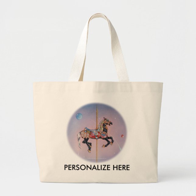 PRANCING PONY CAROUSEL LARGE TOTE BAG (Front)