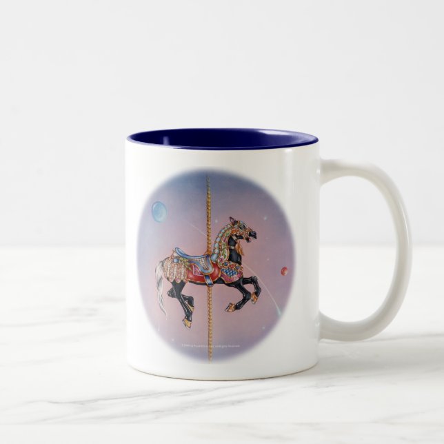 PRANCING PONY CAROUSEL Two-Tone COFFEE MUG (Right)