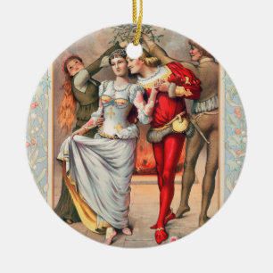 Prang's Christmas Card (ca. 1886)  Ceramic Tree Decoration