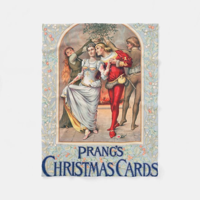 Prang's Christmas Card (ca. 1886)  Fleece Blanket (Front)