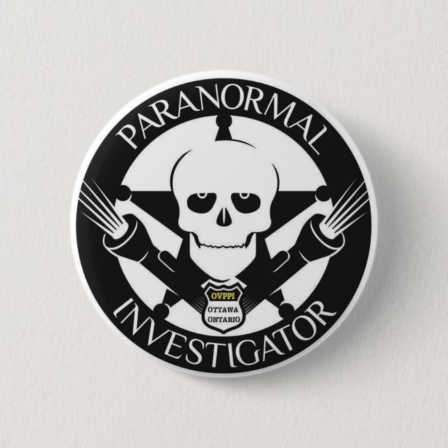 Pranormal Investigator Button Badge (Front)