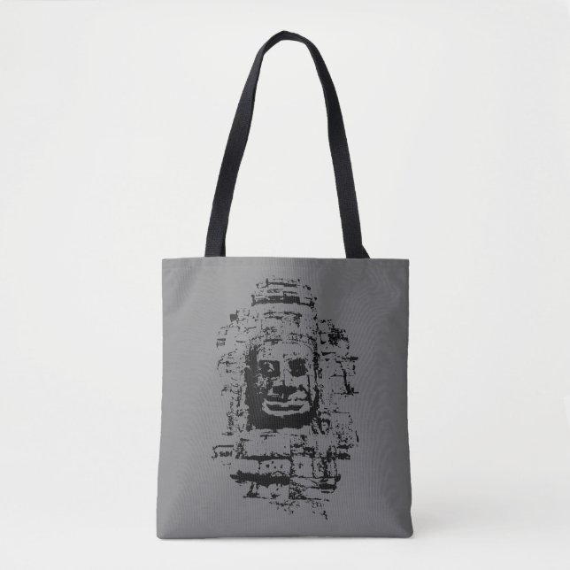 Prasat Bayon Face (Custom Colours) Tote Bag (Front)