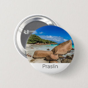 Praslin Seychelles Island Anse Lazio Beach Gift 6 Cm Round Badge