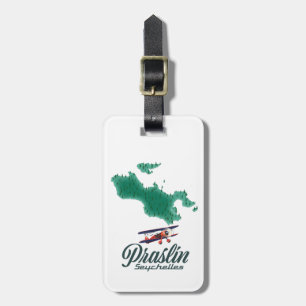 Praslin Seychelles map Luggage Tag