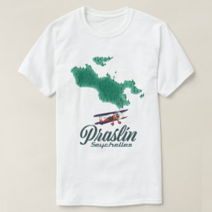Praslin Seychelles map T-Shirt