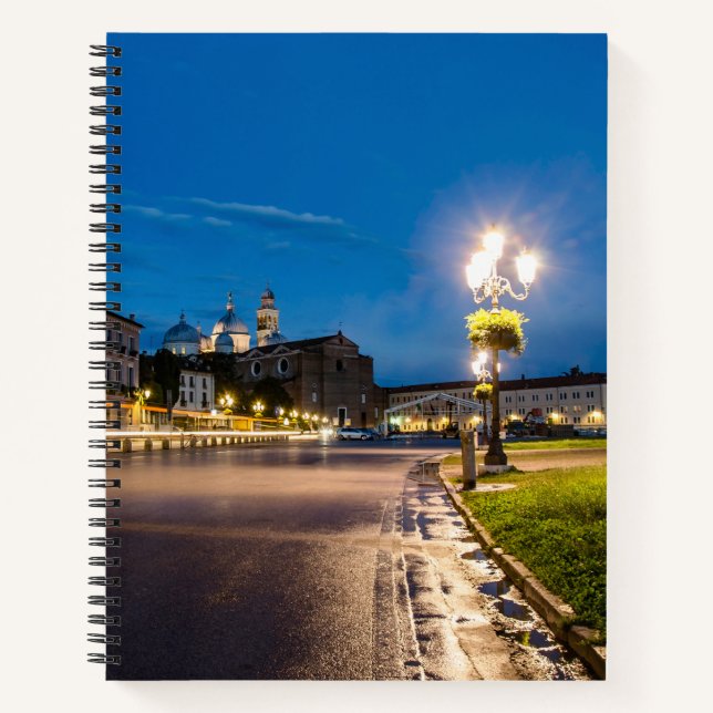 Prato della Valle at night in Padova, Italy Notebook (Front)