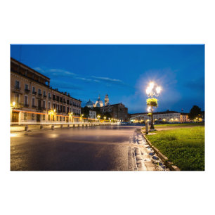 Prato della Valle at night in Padova, Italy Photo Print
