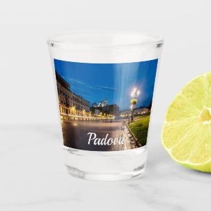 Prato della Valle at night in Padova, Italy Shot Glass