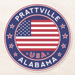 Prattville, Alabama Round Paper Coaster