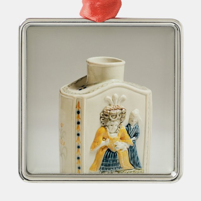 Prattware tea caddy metal tree decoration (Front)