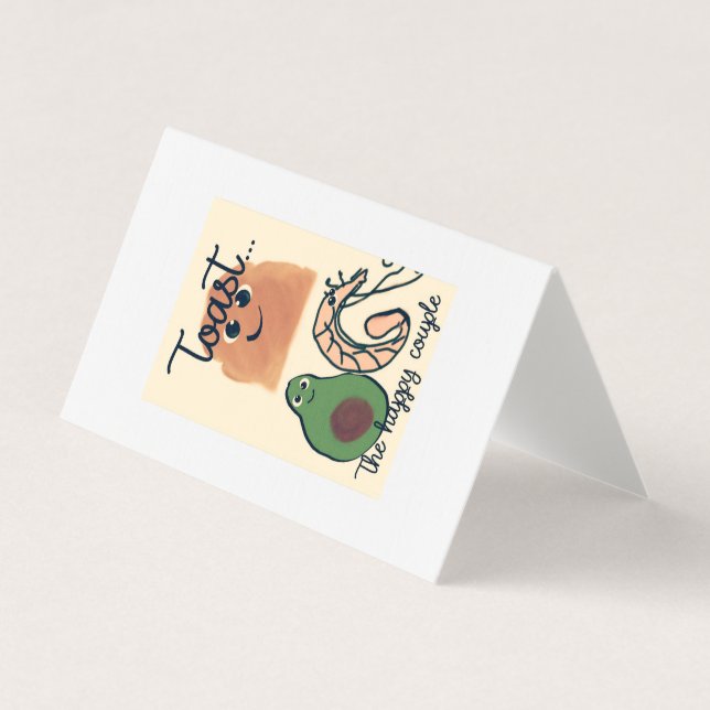 Prawn and Avocado ''Toast the happy couple'' card (Front)
