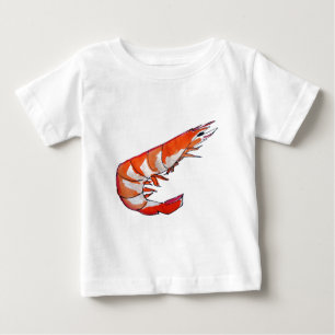 Prawn shrimp seafood kitsch art baby T-Shirt