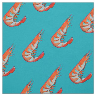 prawn / Shrimp seafood kitsch Fabric