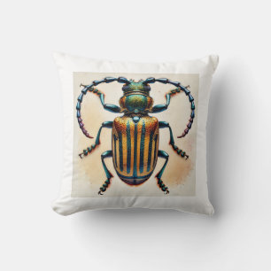 Praxithea beetle 051024IREF247 - Watercolor Cushion