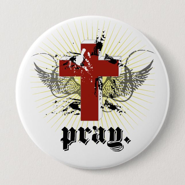 pray 10 cm round badge (Front)