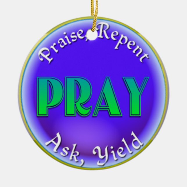 PRAY ACRONYM CHRISTIAN ORNAMENT CHRISTMAS (Front)