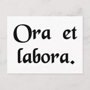 Pray and work. postcard