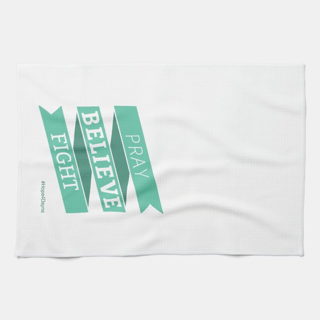 Pray. Believe. Fight. Tea Towel (Horizontal)