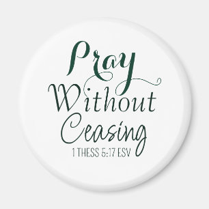 Pray Bible Verse Christian Prayer Green and White Magnet