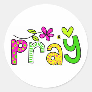 Pray Classic Round Sticker