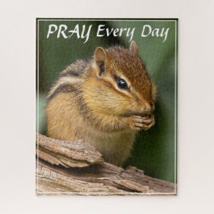 Pray Every Day Chipmunk Jigsaw Puzzle