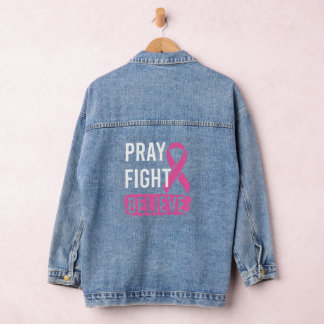 Pray Fight Believe Denim Jacket