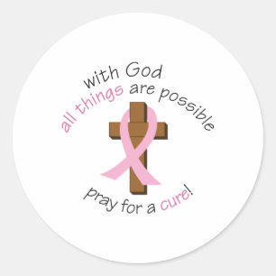 Pray For A Cure Classic Round Sticker