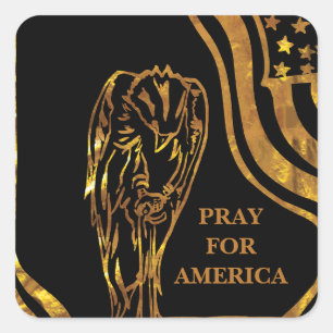 PRAY FOR AMERICA  SQUARE STICKER