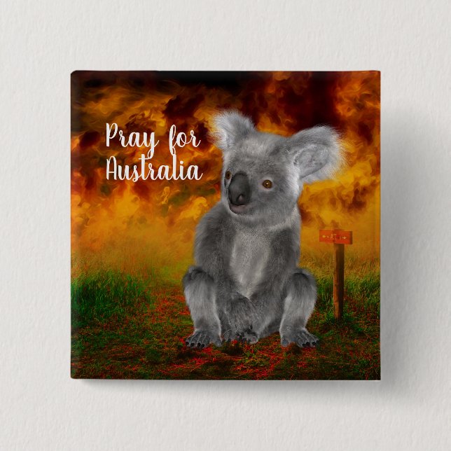 Pray for Australia 15 Cm Square Badge (Front)