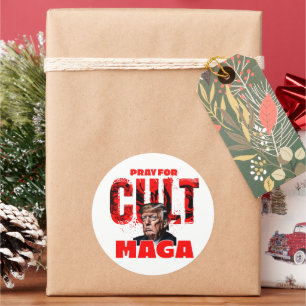 Pray for Cult MAGA Classic Round Sticker