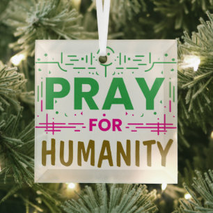 Pray For: Honouring Humanity Glass Tree Decoration