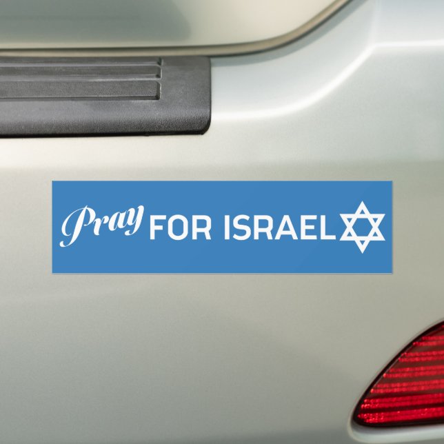 Pray For Israel Bumper Sticker (On Car)