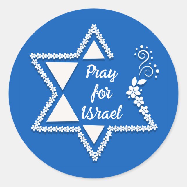 Pray for Israel Classic Round Sticker (Front)