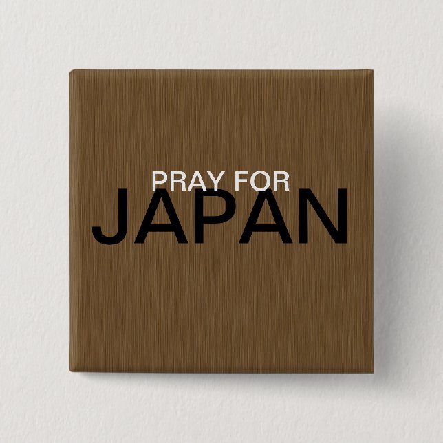 PRAY FOR JAPAN 15 CM SQUARE BADGE (Front)