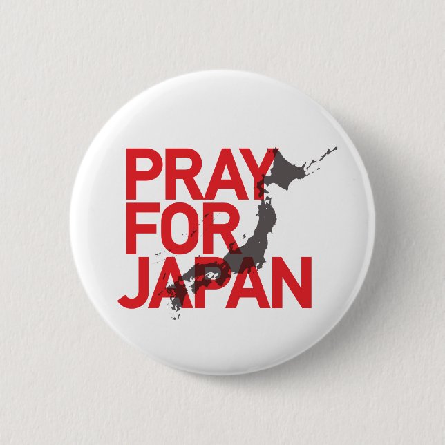 PRAY FOR JAPAN CANS!!! 6 CM ROUND BADGE (Front)