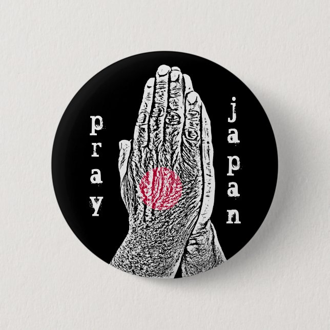 Pray for Japan - Prayer Flag 6 Cm Round Badge (Front)