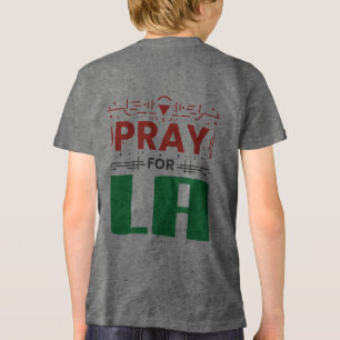 Pray for LA • Prayer for Los Angeles Throw Pillow Tri-Blend Shirt