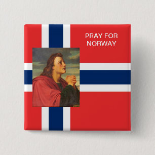 PRAY FOR NORWAY 15 CM SQUARE BADGE