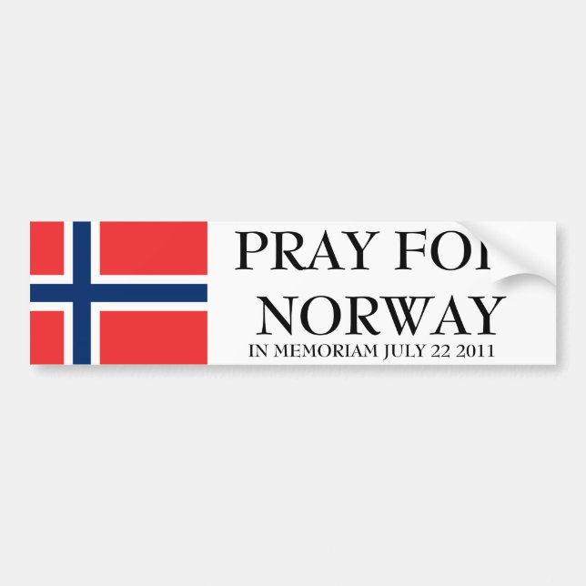 PRAY FOR NORWAY BUMPER STICKER (Front)