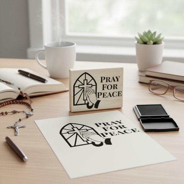 Pray For Peace Praying Hands Rubber Stamp (Pray For Peace Praying Hands Rubber Stamp)