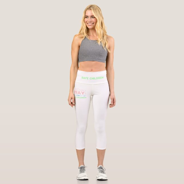 Pray for safe children capri leggings (Front)