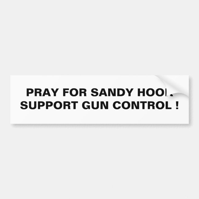 PRAY FOR SANDY HOOK SUPPORT GUND CONTROL ! BUMPER STICKER (Front)
