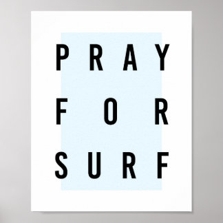 Pray for Surf Box Blue Poster