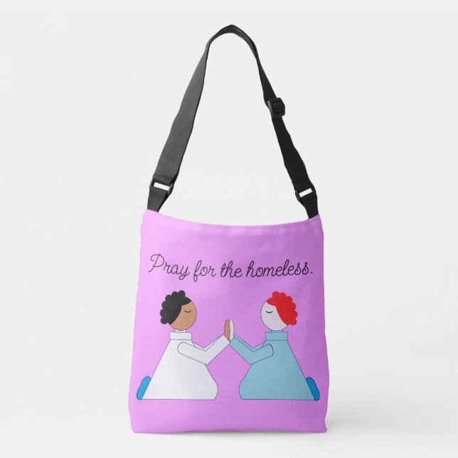 Pray for the Homeless:  Lavender Crossbody Bag (Front)