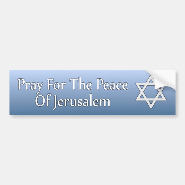 Pray for the Peace of Jerusalem Star of David Bumper Sticker (Front)
