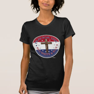 Pray For The Red, White & Blue with rugged cross T-Shirt