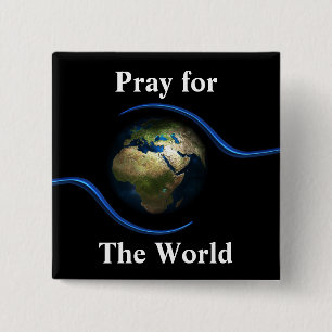 Pray for the World 15 Cm Square Badge