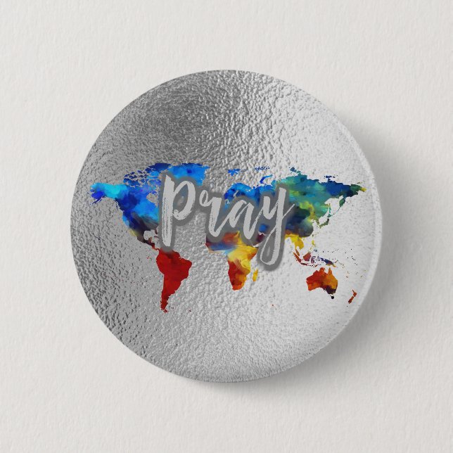 Pray for the World 6 Cm Round Badge (Front)