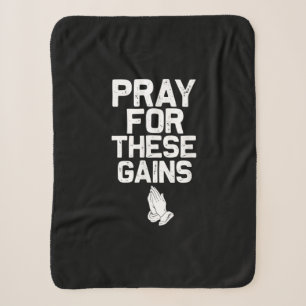 Pray For These Gains Fitness Gym Motivational Sherpa Blanket